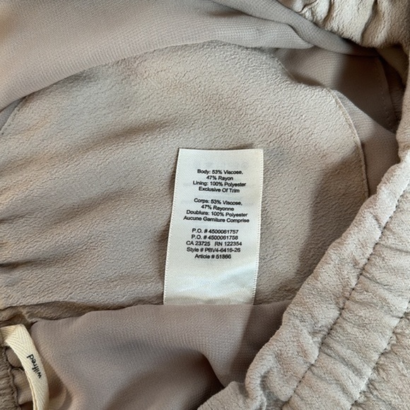 Wilfred Beige/Tan Flowy Chiffon Mini Short with Front Tie - Picture 7 of 7